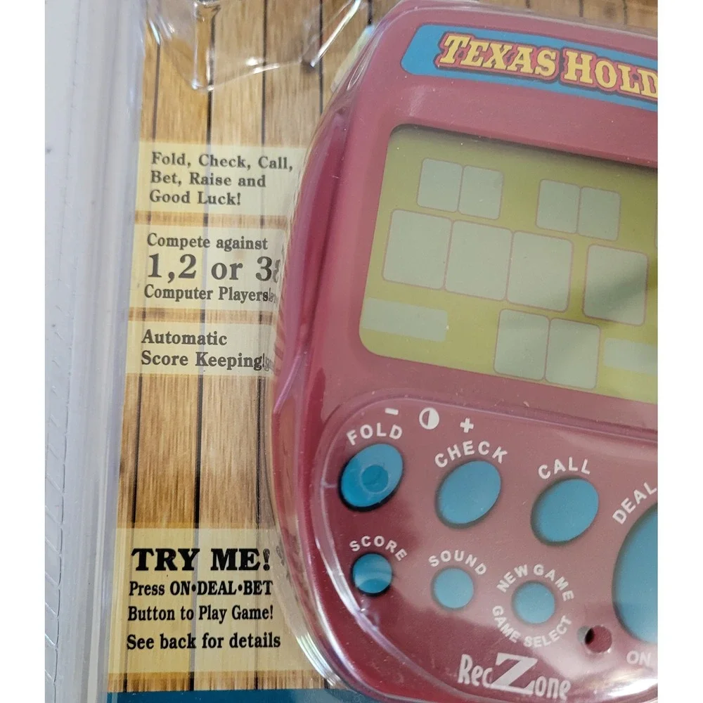 RecZone Texas Hold Em Handheld Electronic Poker Game CS2090 New Burgundy 2004